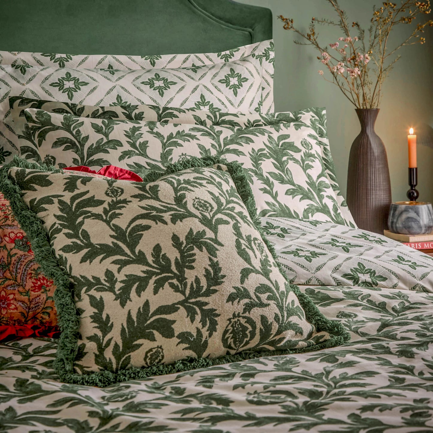 Paoletti - Seventy Three Hedera Printed Duvet Cover Set Verdie