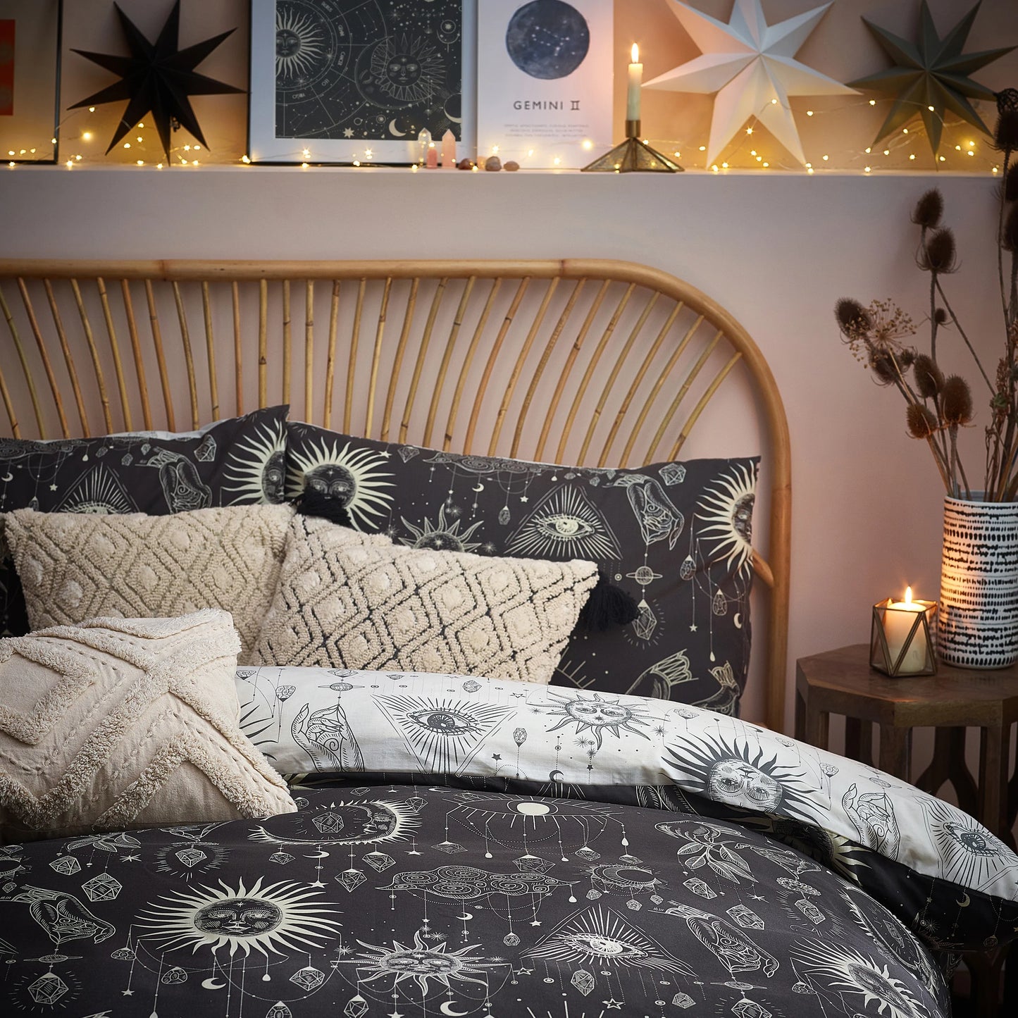 Furn Constellation Celestial Duvet Cover Set Charcoal Cream