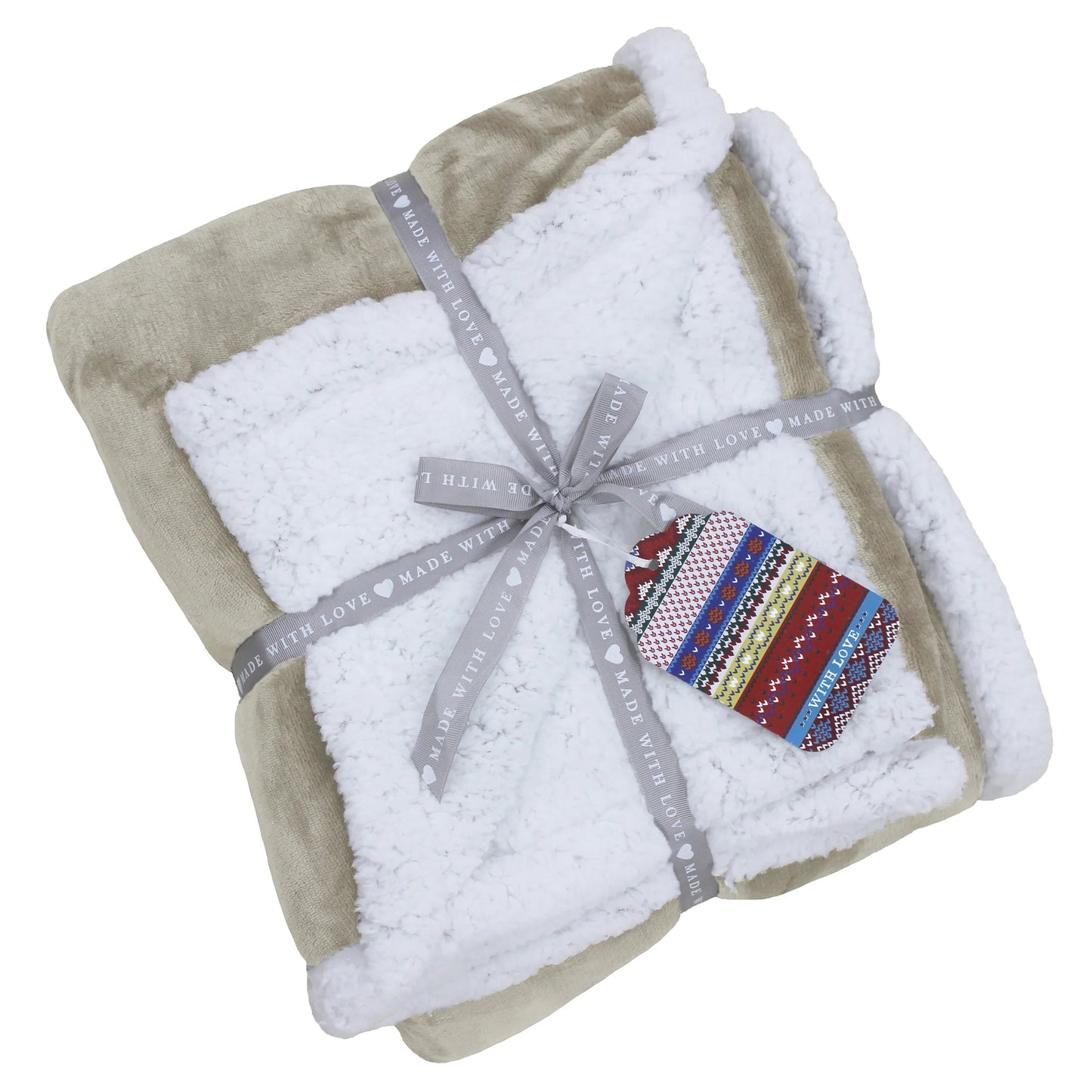 Lux Sherpa Fleece Throw Natural