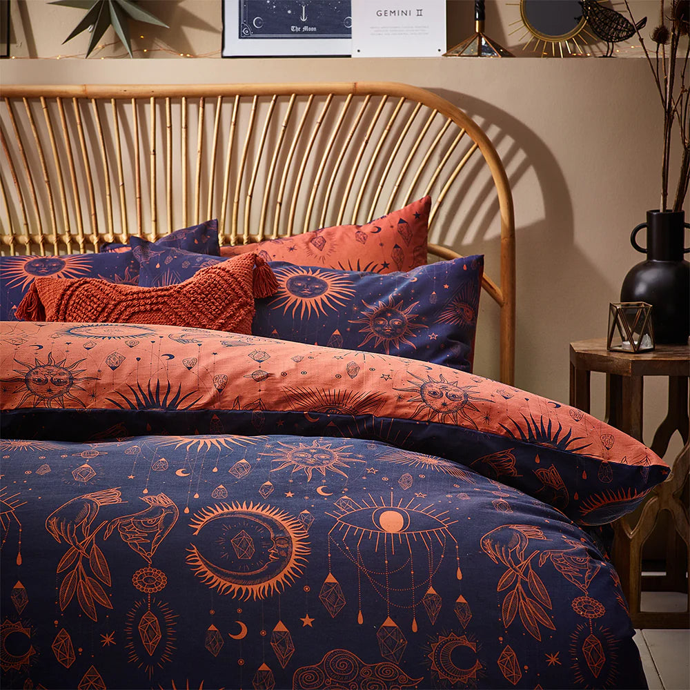Furn Constellation Celestial Duvet Cover Set Bronze Navy