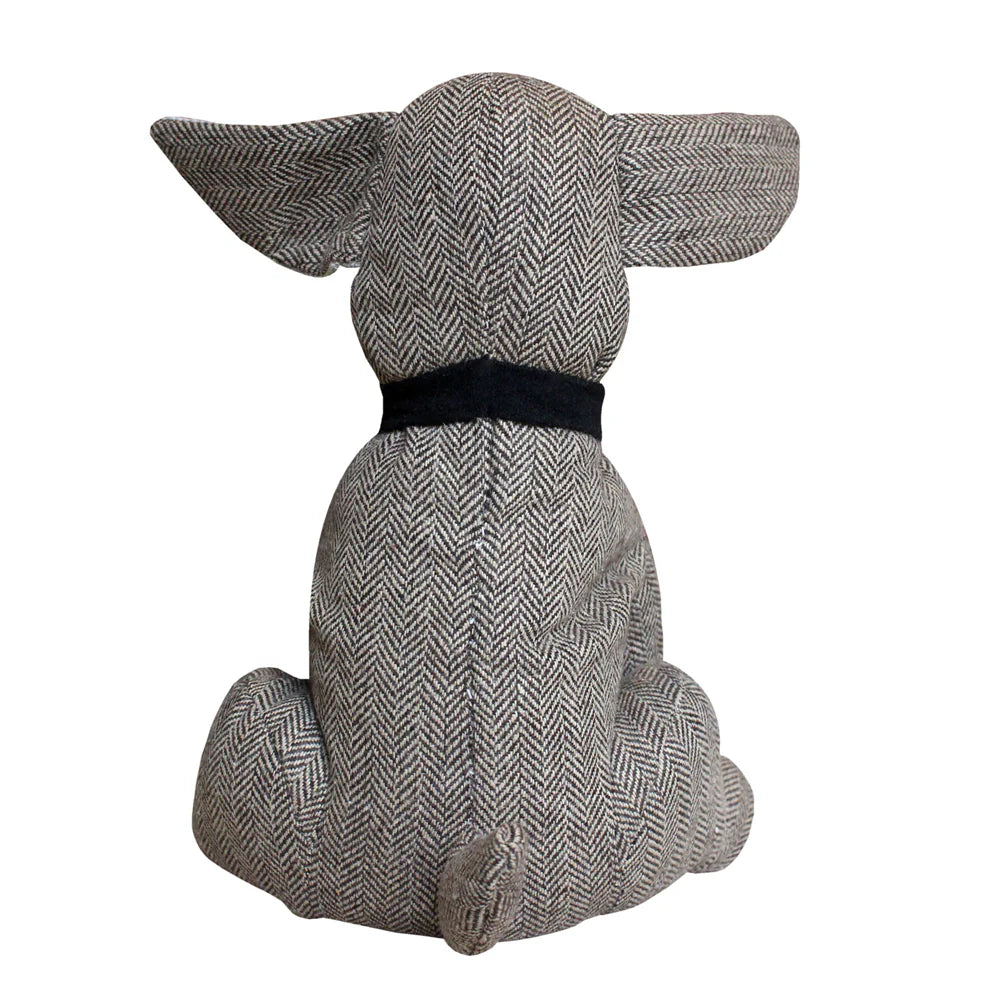 Herringbone Dog Novelty Door Stop Mocha
