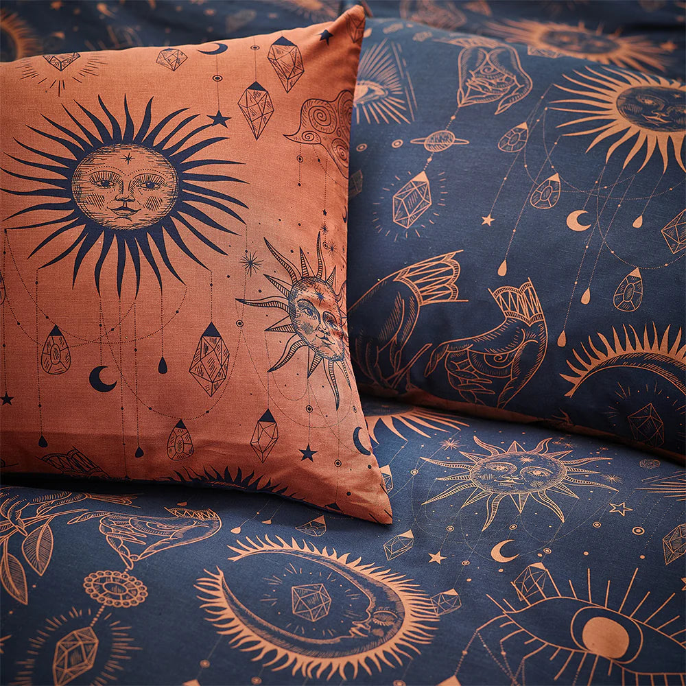 Furn Constellation Celestial Duvet Cover Set Bronze Navy