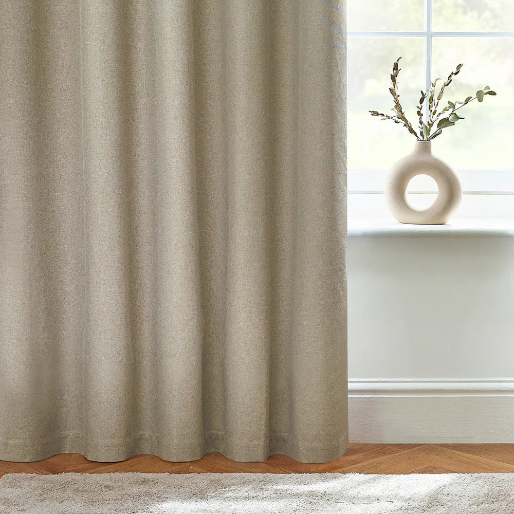 Furn Dawn Textured Blackout Eyelet Curtains Natural