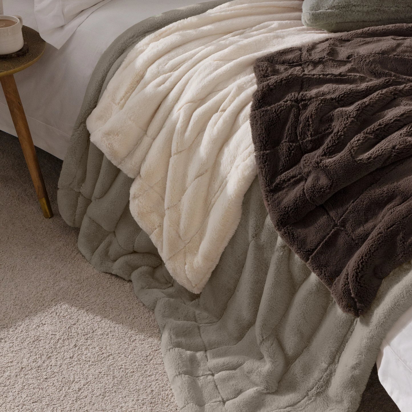 Empress Faux Fur Throw Cream