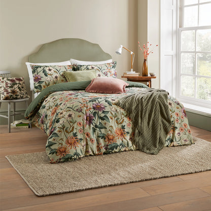 Wylder Nature Wallflower Botanical Duvet Cover Set Celadon Green