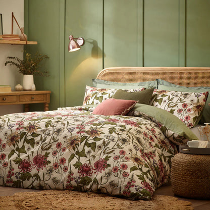Wylder Nature Wallflower Botanical Duvet Cover Set Celadon Natural