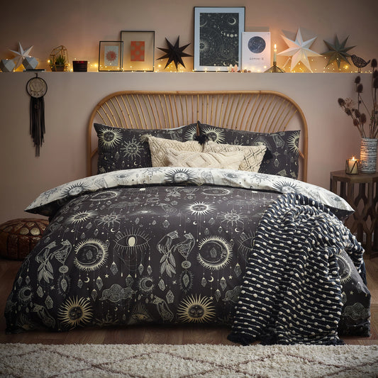 Furn Constellation Celestial Duvet Cover Set Charcoal Cream