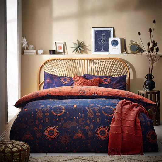 Furn Constellation Celestial Duvet Cover Set Bronze Navy