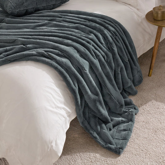 Empress Faux Fur Throw Charcoal