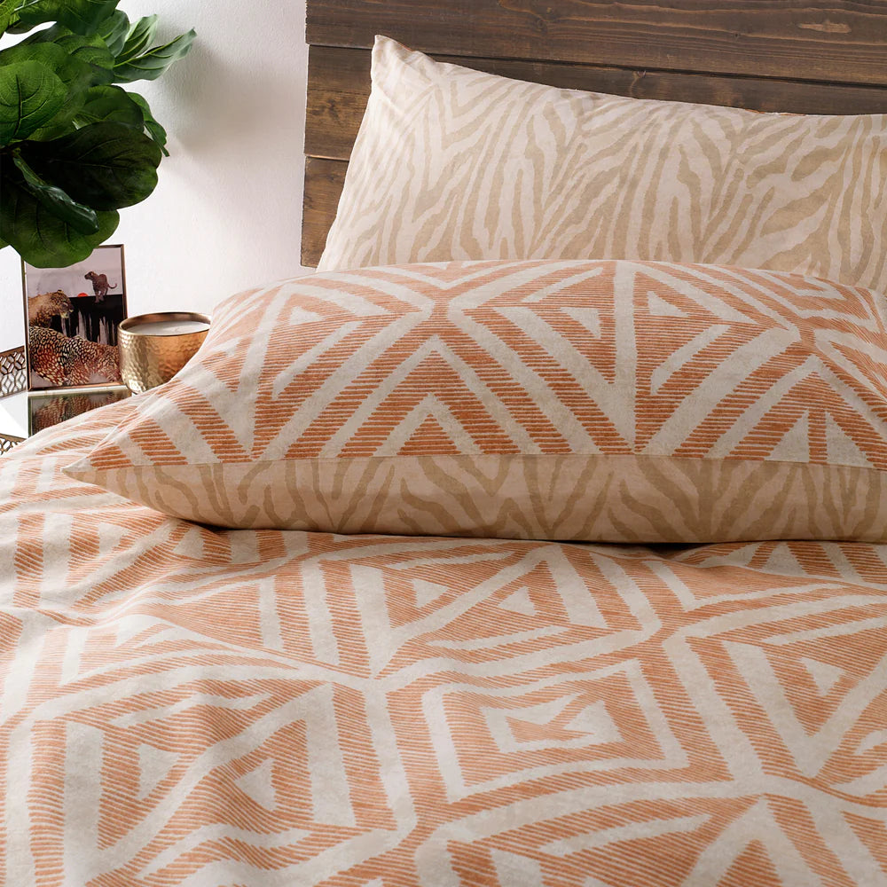 Furn Tanza Global Geometric Duvet Cover Set Terracotta