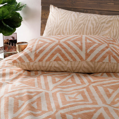 Furn Tanza Global Geometric Duvet Cover Set Terracotta