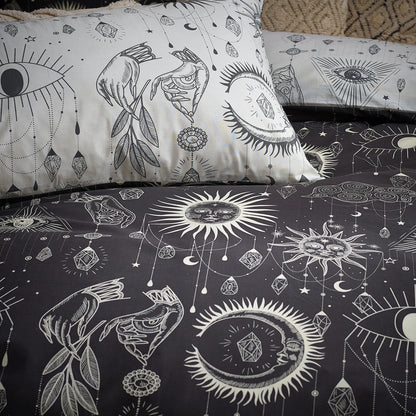 Furn Constellation Celestial Duvet Cover Set Charcoal Cream
