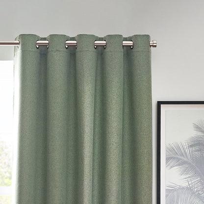 Furn Dawn Textured Blackout Eyelet Curtains Eucalyptus