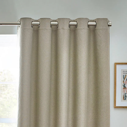 Furn Dawn Textured Blackout Eyelet Curtains Natural