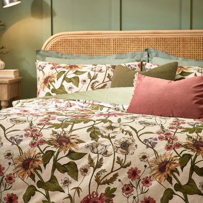 Wylder Nature Wallflower Botanical Duvet Cover Set Celadon Natural