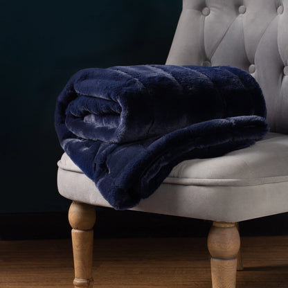 Empress Faux Fur Throw Navi